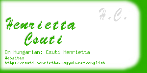 henrietta csuti business card